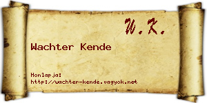 Wachter Kende névjegykártya